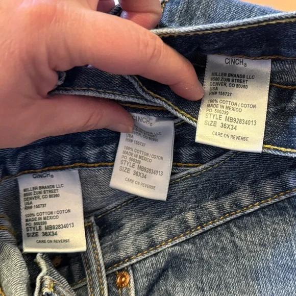 Cinch Men's Bootcut Jeans 36 x 34 White Label - 5 pair, barely worn. M292834013 - Picture 5 of 16